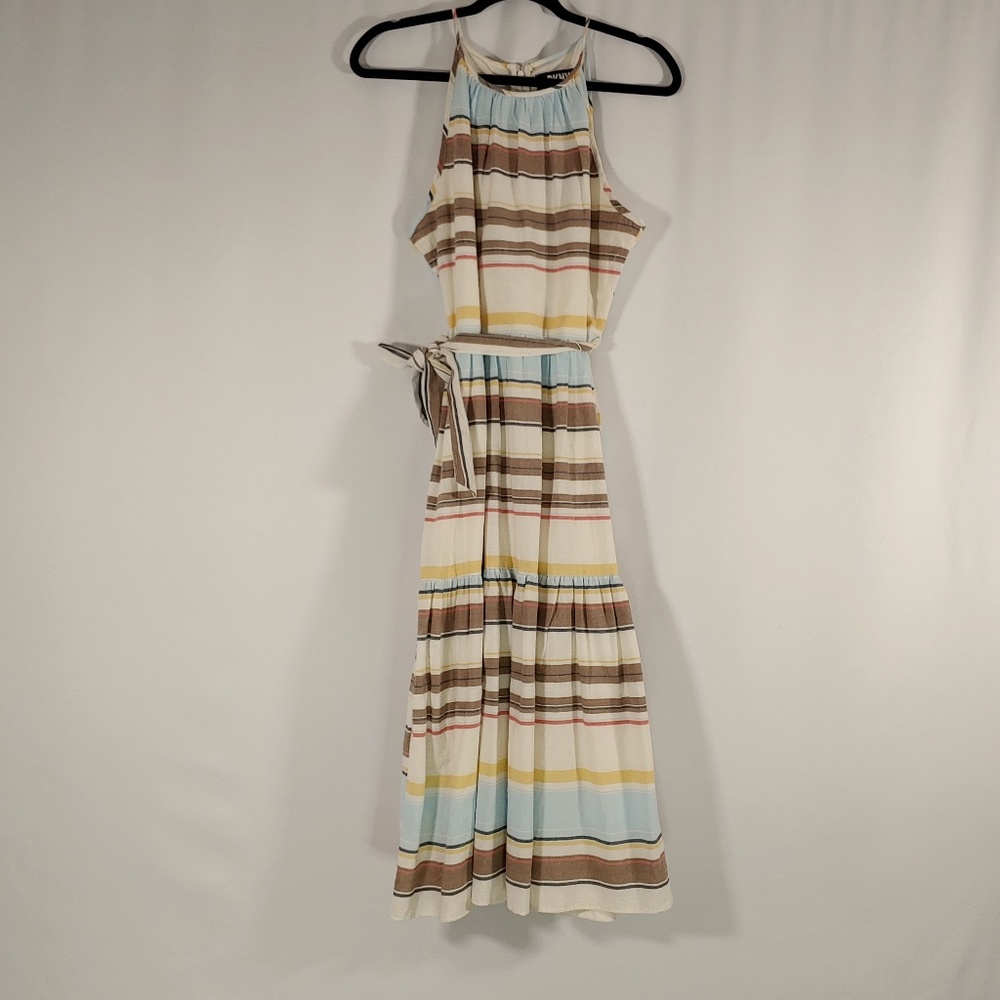 DKNY Women's sleeveless stripe halter midi dress size 8 NWT